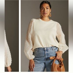 Maeve textured sleeve top